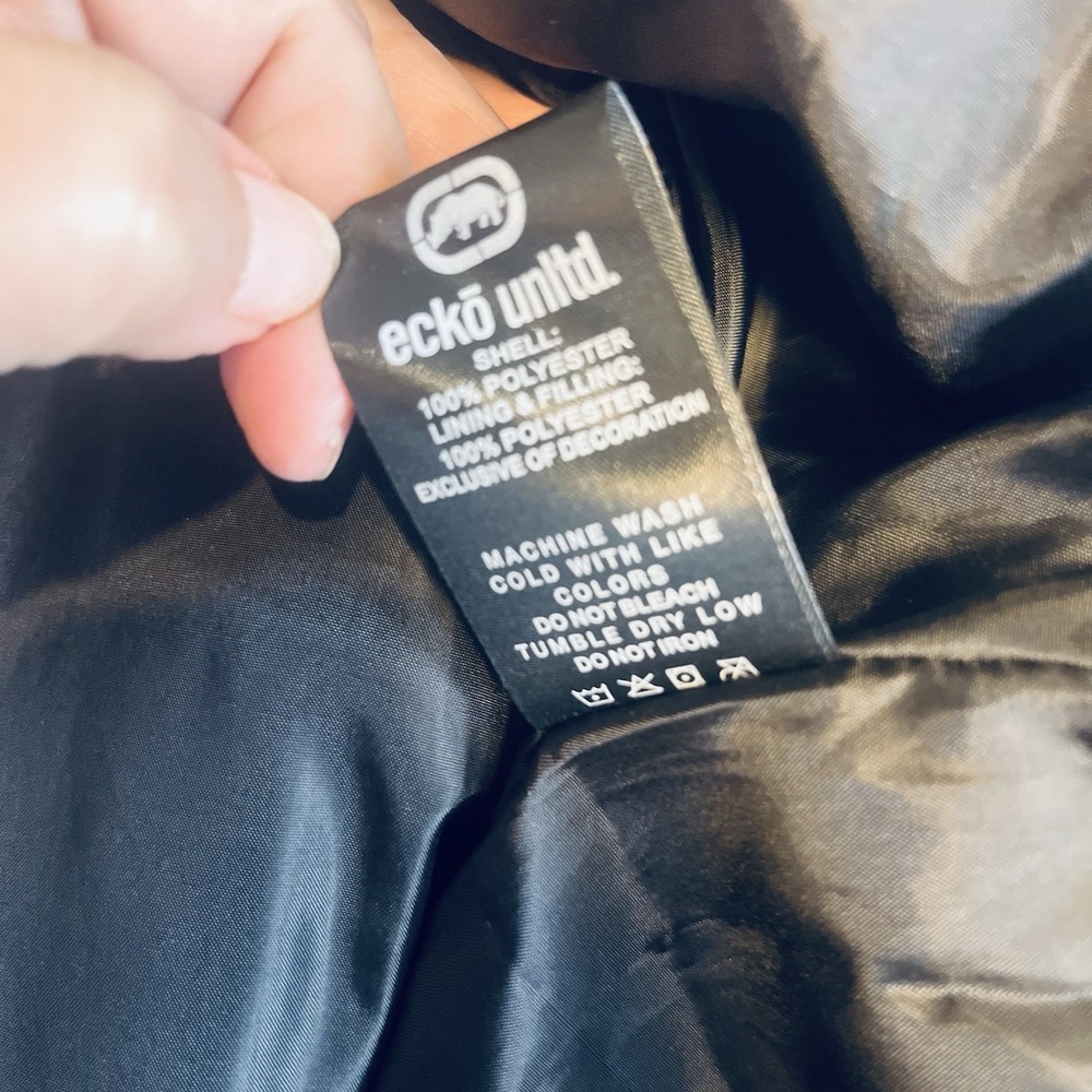 Ecko Unltd. Puffer Vest  Lg Black Full Zip Up Quilted Sleeveless Y2K Raw & Uncut - Picture 12 of 15